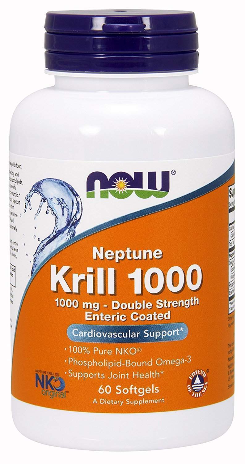 Масло криля Neptune Now Foods Krill подвійна сила 1000 мг, 60 капсул (NOW-01627)