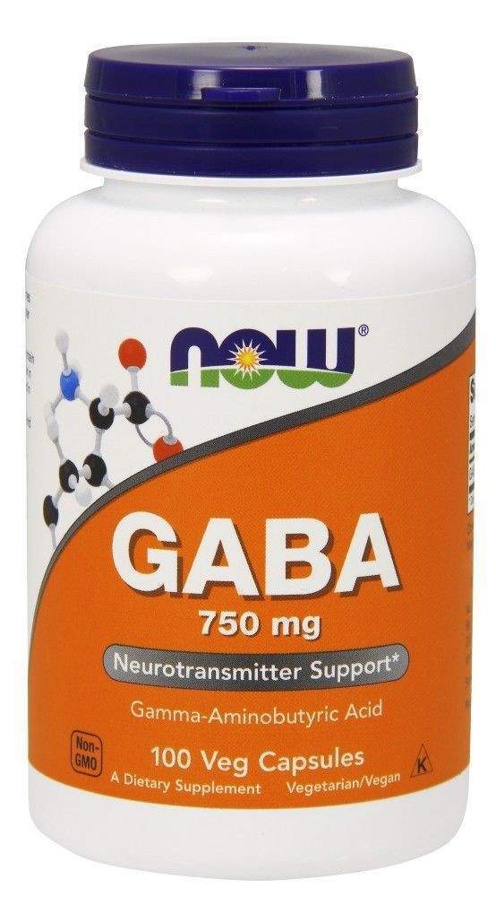 Гамма-аміномасляна кислота Now Foods (GABA) 750 мг, 100 капсул (NOW-00089)
