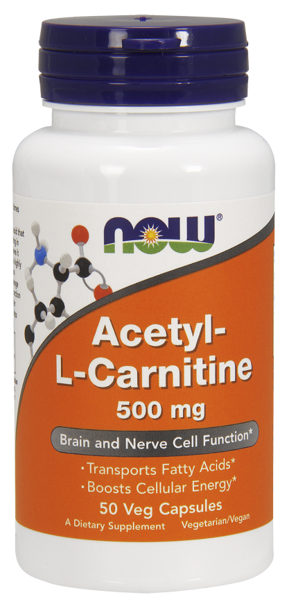 Ацетил Л карнітин Now Foods Acetyl-L-Carnitine 500 мг, 50 вегетаріанських капсул (NOW-00075)
