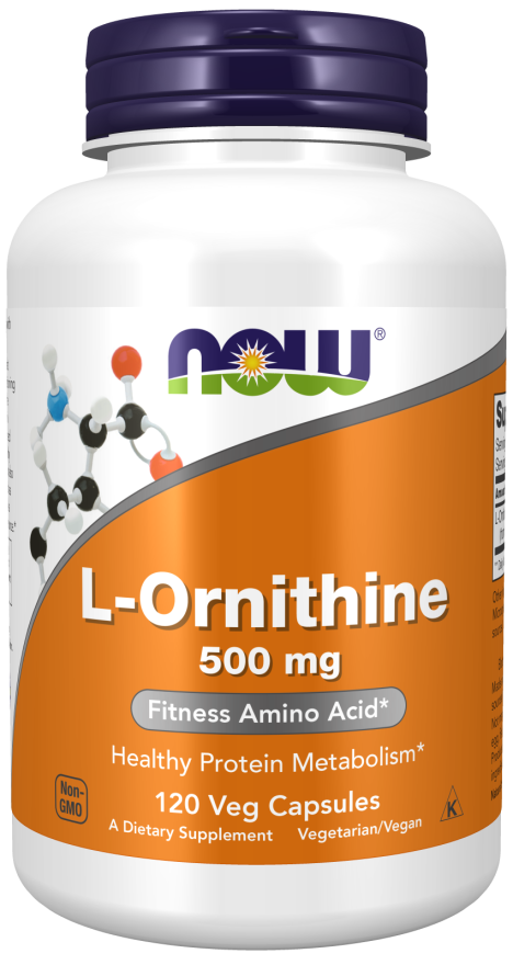 L-орнітин Now Foods L-Ornithine 500 мг, 120 вегетаріанських капсул (NOW-00122)