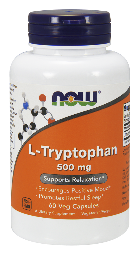 Триптофан Now Foods L-Tryptophan 500 мг, 60 капсул (NOW-00166)