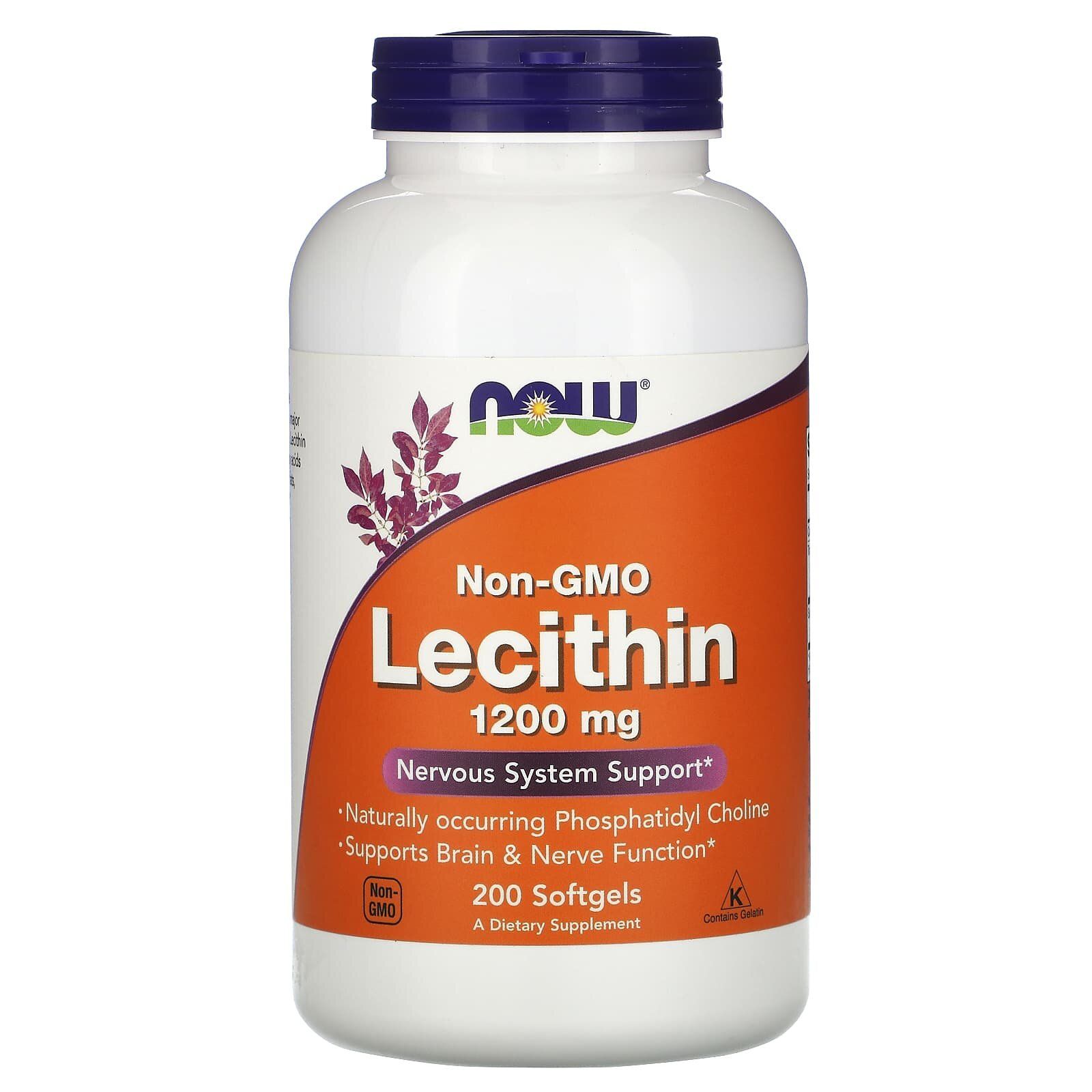 Лецитин Now Foods Lecithin 1200 мг, 200 гелевих капсул (NOW-02212)