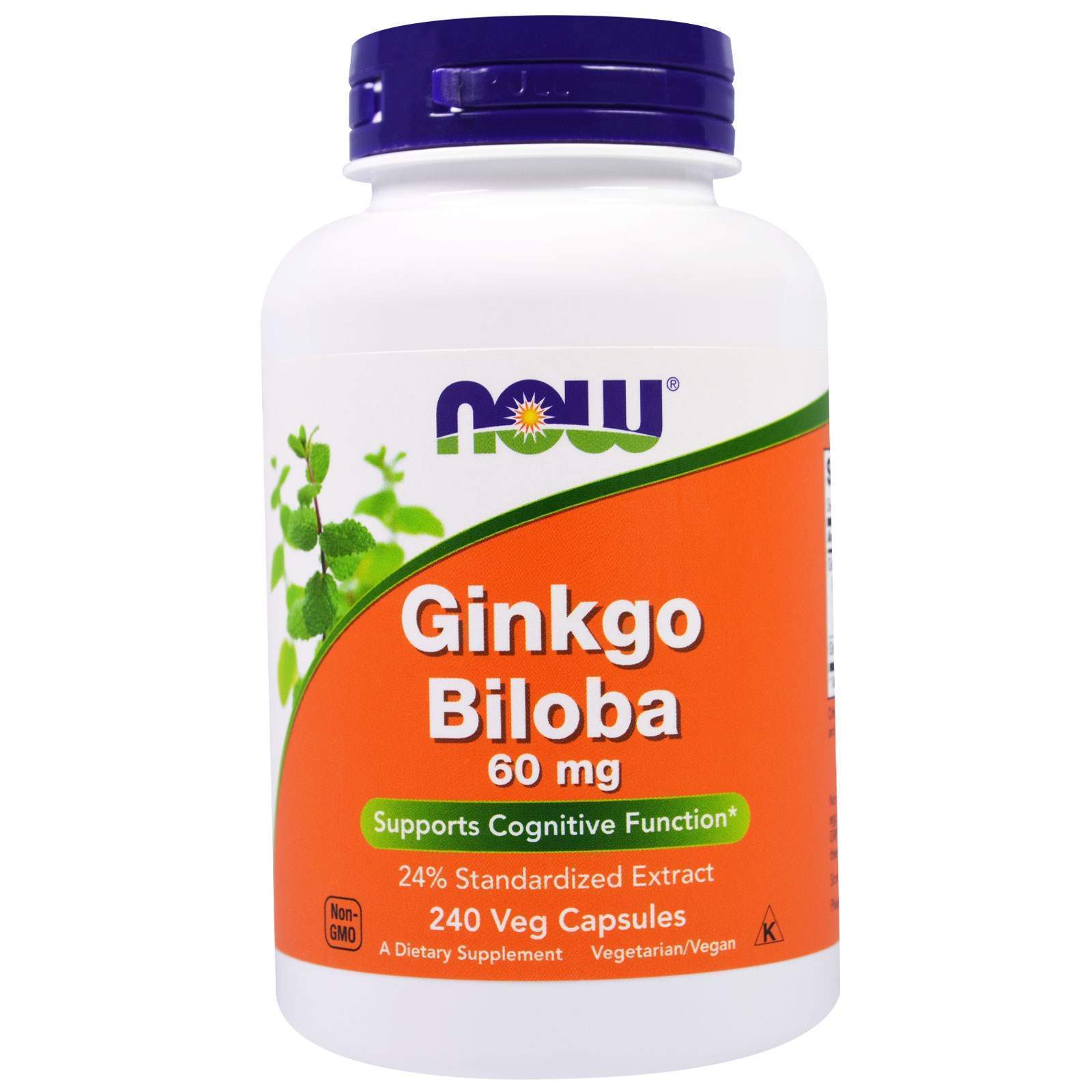 Гінкго білоба Now Foods Ginkgo Biloba 60 мг, 240 вегетаріанських капсул (NOW-04684)