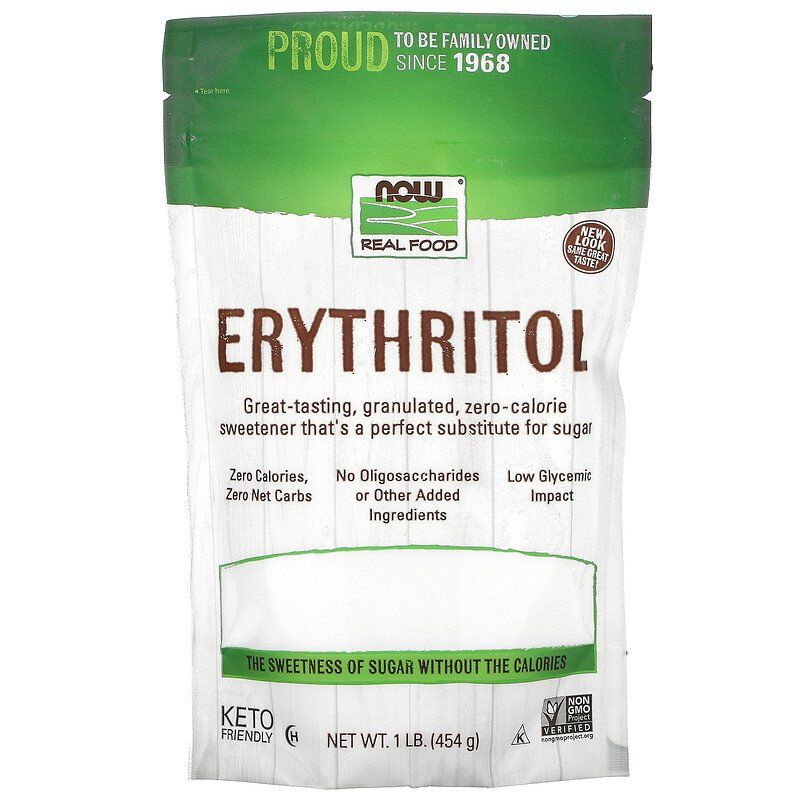 Еритритол (цукрозамінник) Now Foods Erythritol Real Food, 454 гр (NOW-06927)