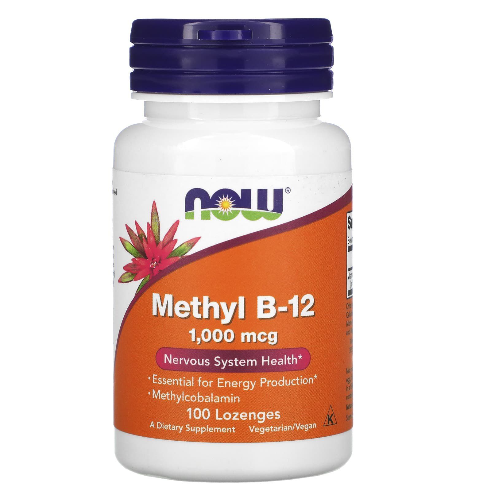Вітамін В12 Now Foods Methyl B-12 метил 1000 мкг, 100 льодяників (NOW-00495)