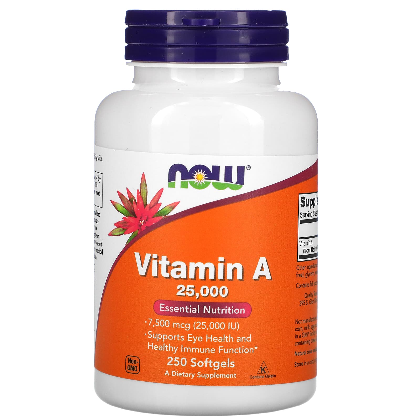 Вітамін А Now Foods Vitamin A 25000 МО, 250 капсул (NOW-00342)