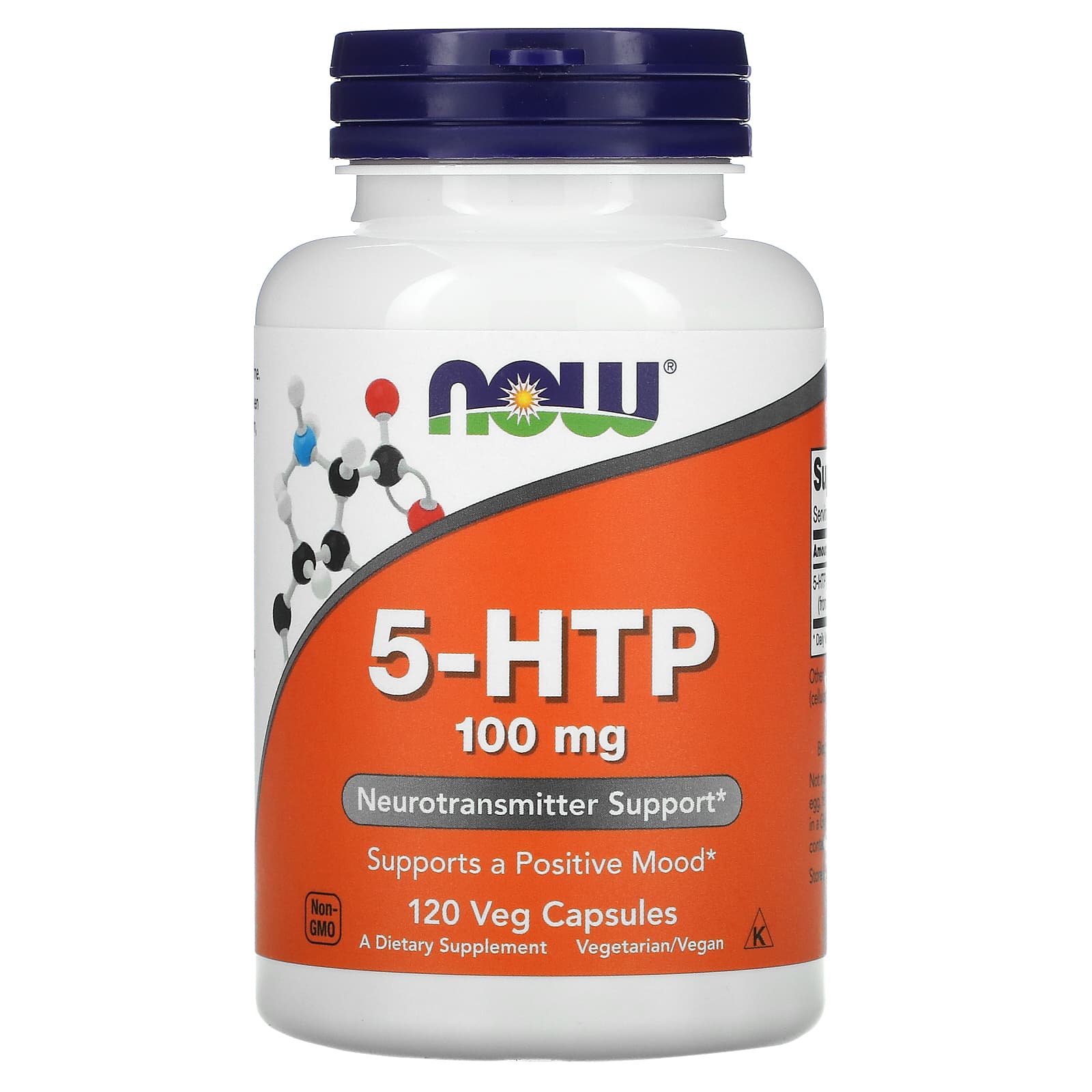 5-HTP Now Foods 5-гідрокситриптофан 5-HTP 100 мг, 120 вегетаріанських капсул (NOW-00106)