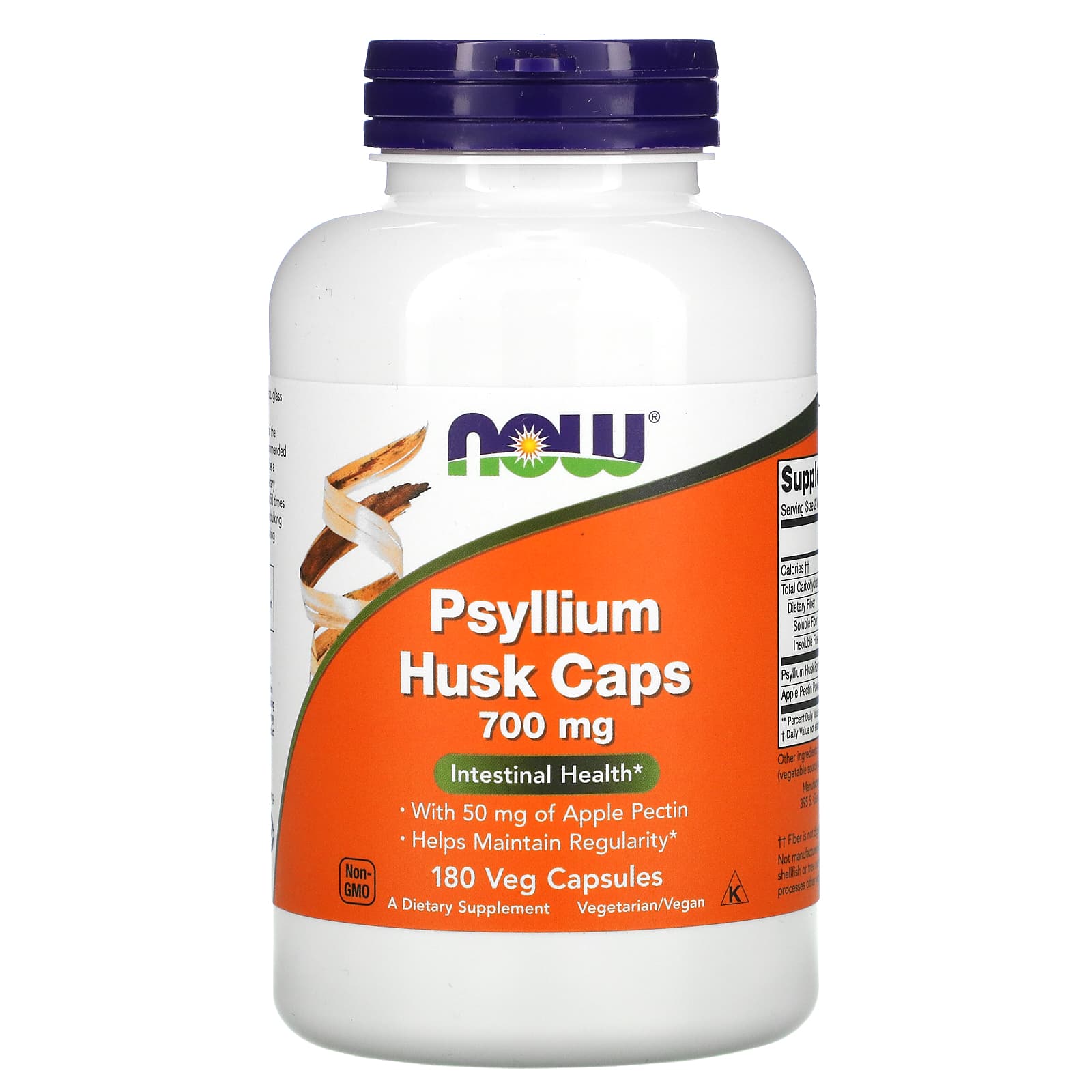 Подорожник із лушпиння в капсулах Now Foods Psyllium Husk 700 мг, 180 вегетаріанських капсул (NOW-05973)