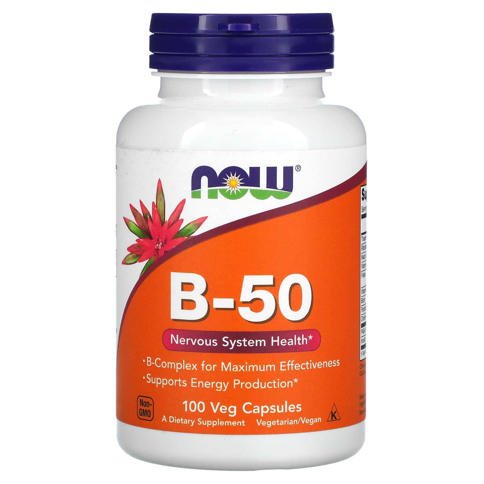 Вітаміни групи В-50 Now Foods комплекс, 100 вегетаріанських капсул (NOW-00420)