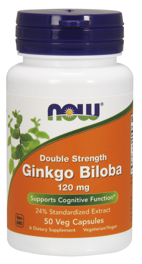 Гінкго білоба Now Foods Ginkgo Biloba подвійна сила 120 мг, 50 вегетаріанських капсул (NOW-04682)