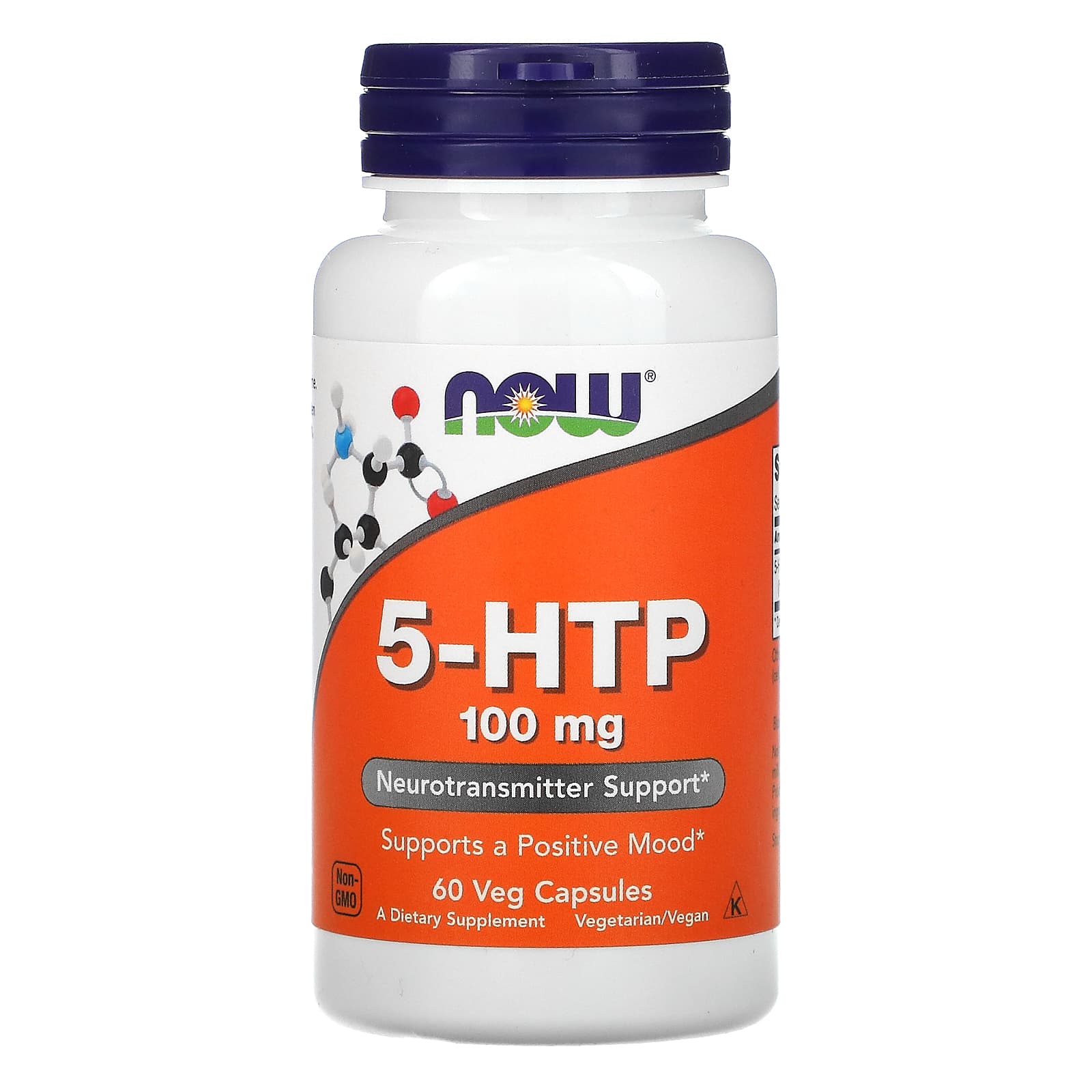 5-HTP Now Foods 5-гідрокситриптофан 5-HTP 100 мг, 60 вегетаріанських капсул (NOW-00105)