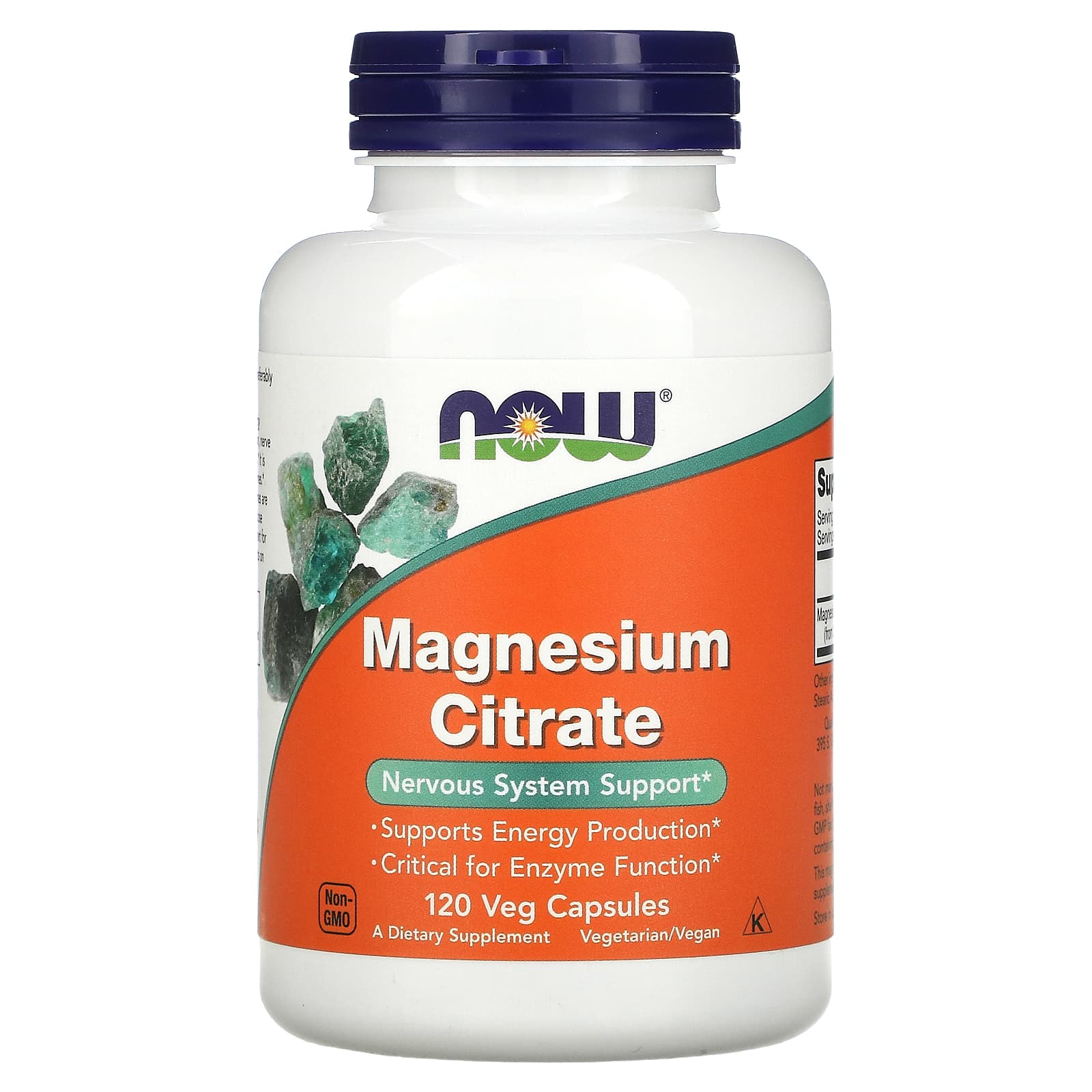 Магній цитрат Now Foods Magnesium Citrate, 120 рослинних капсул (NOW-01294)