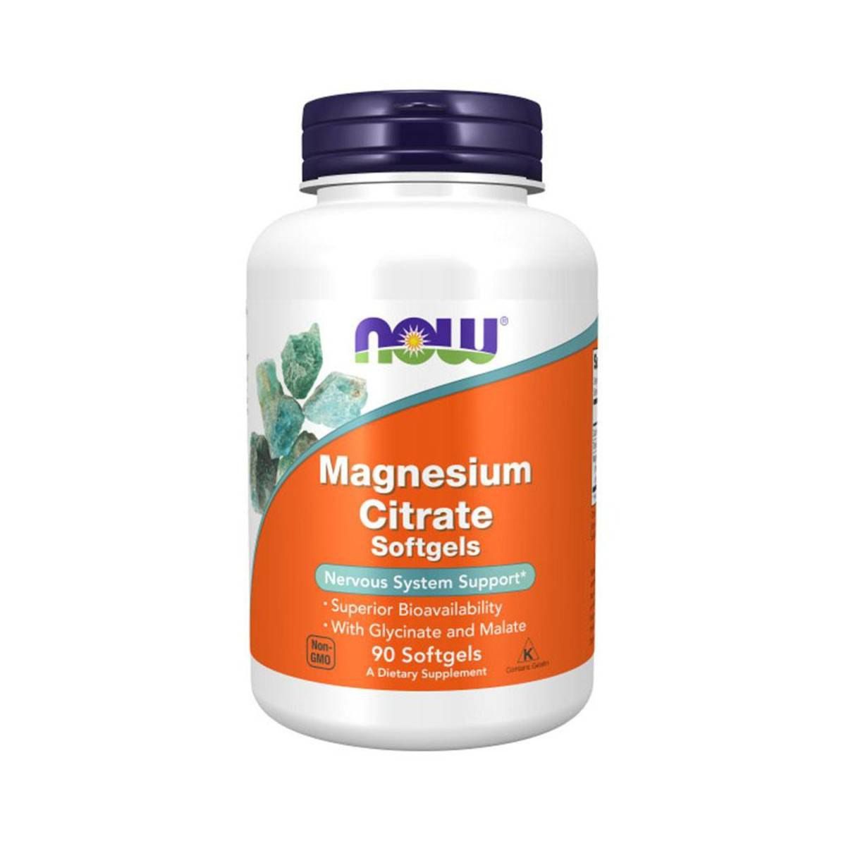 Магній цитрат Now Foods Magnesium Citrate 134 мг, 90 гелевих капсул (NOW-01297)