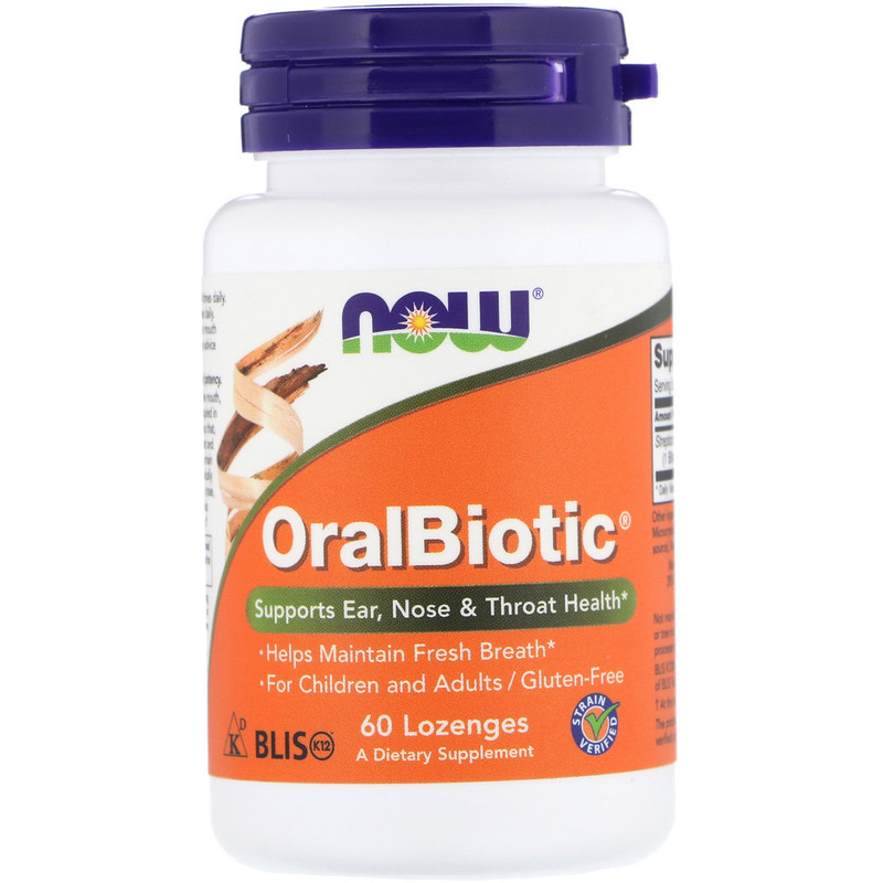 Пробіотик (орал) Now Foods OralBiotic, 60 льодяників (NOW-02921)