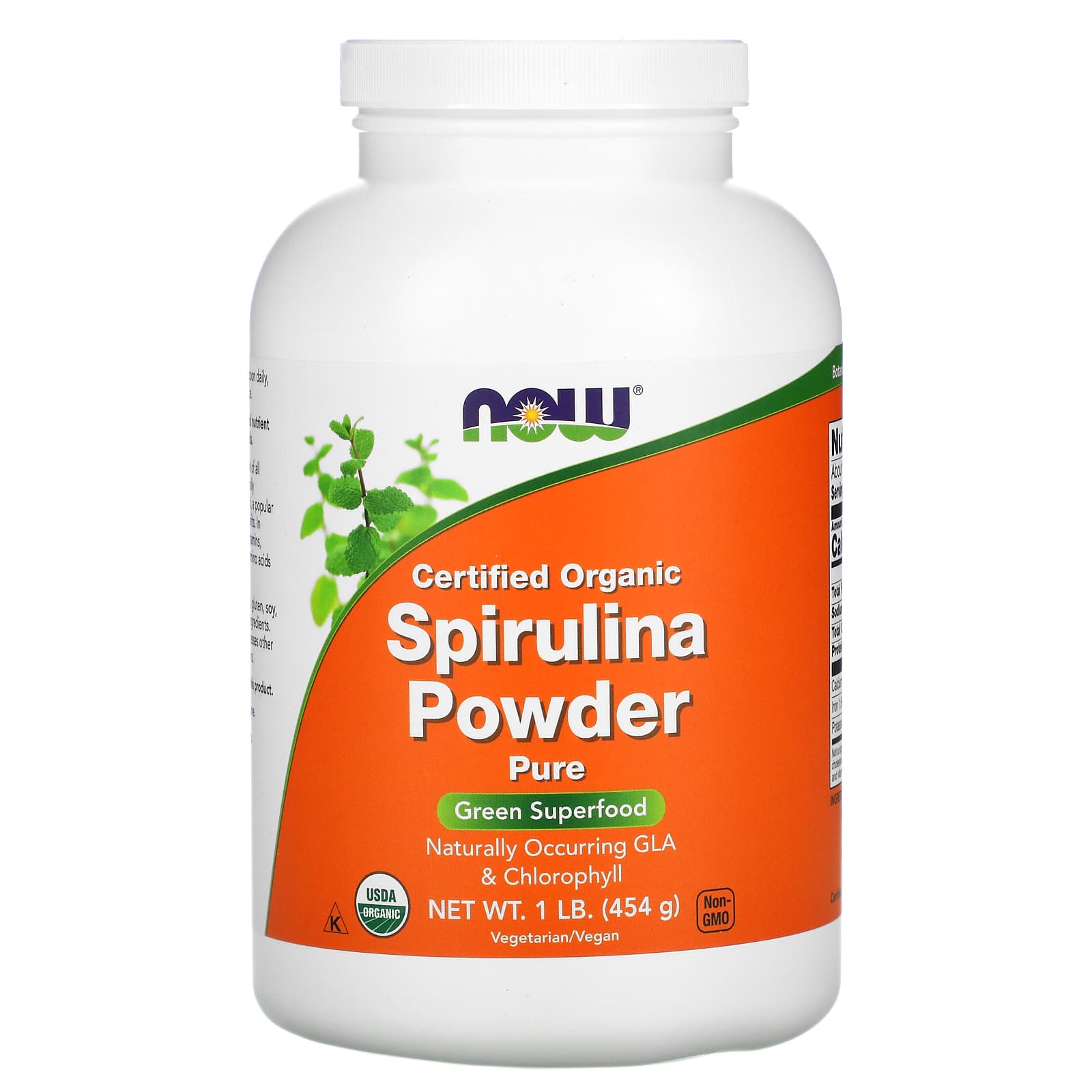 Спіруліна Now Foods сертифікований органічний порошок Spirulina, 454 гр (NOW-02714)