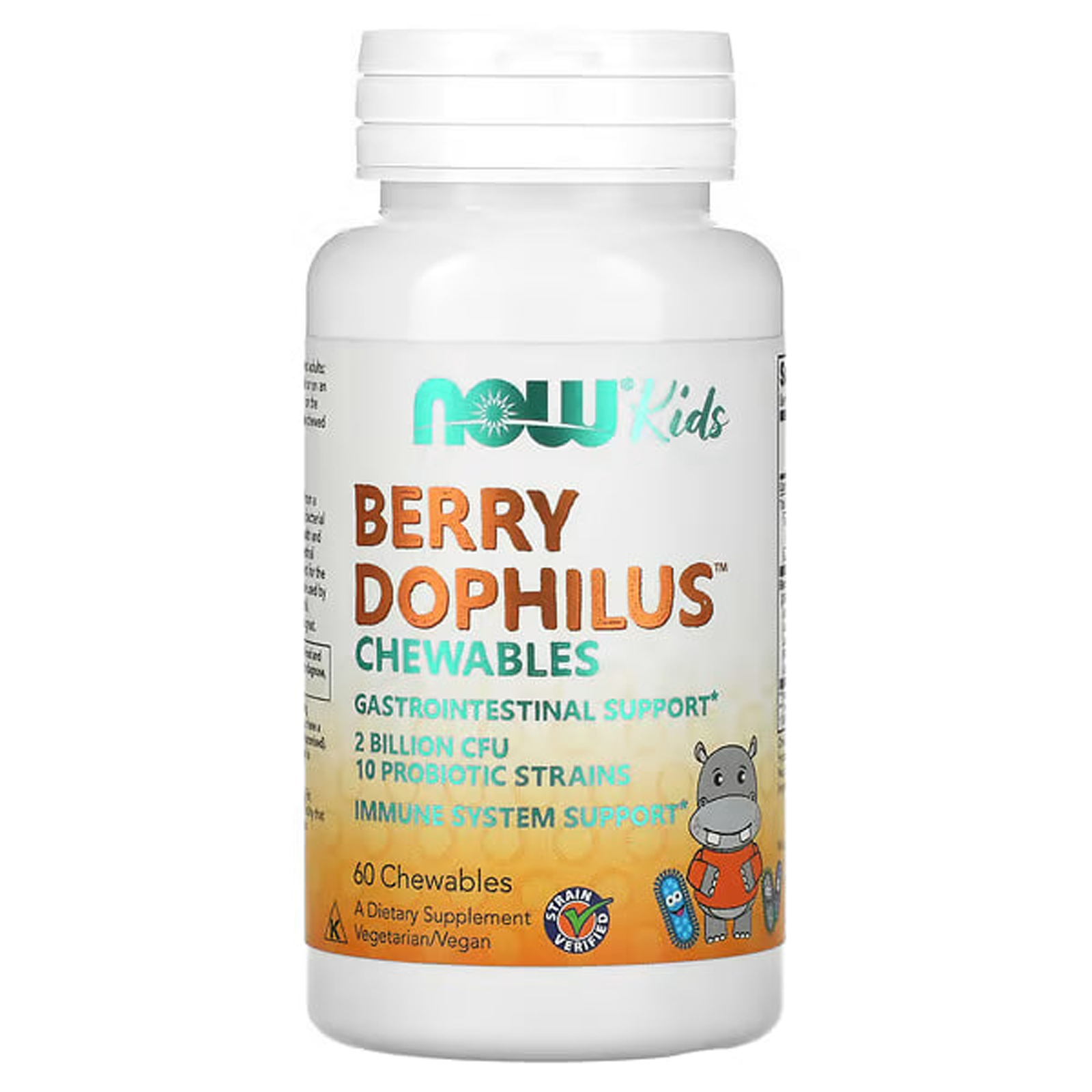 Пробіотики для дітей Now Foods Berry Dophilus смак ягід 2 млрд КУО, 60 жувальних таблеток (NOW-02936)