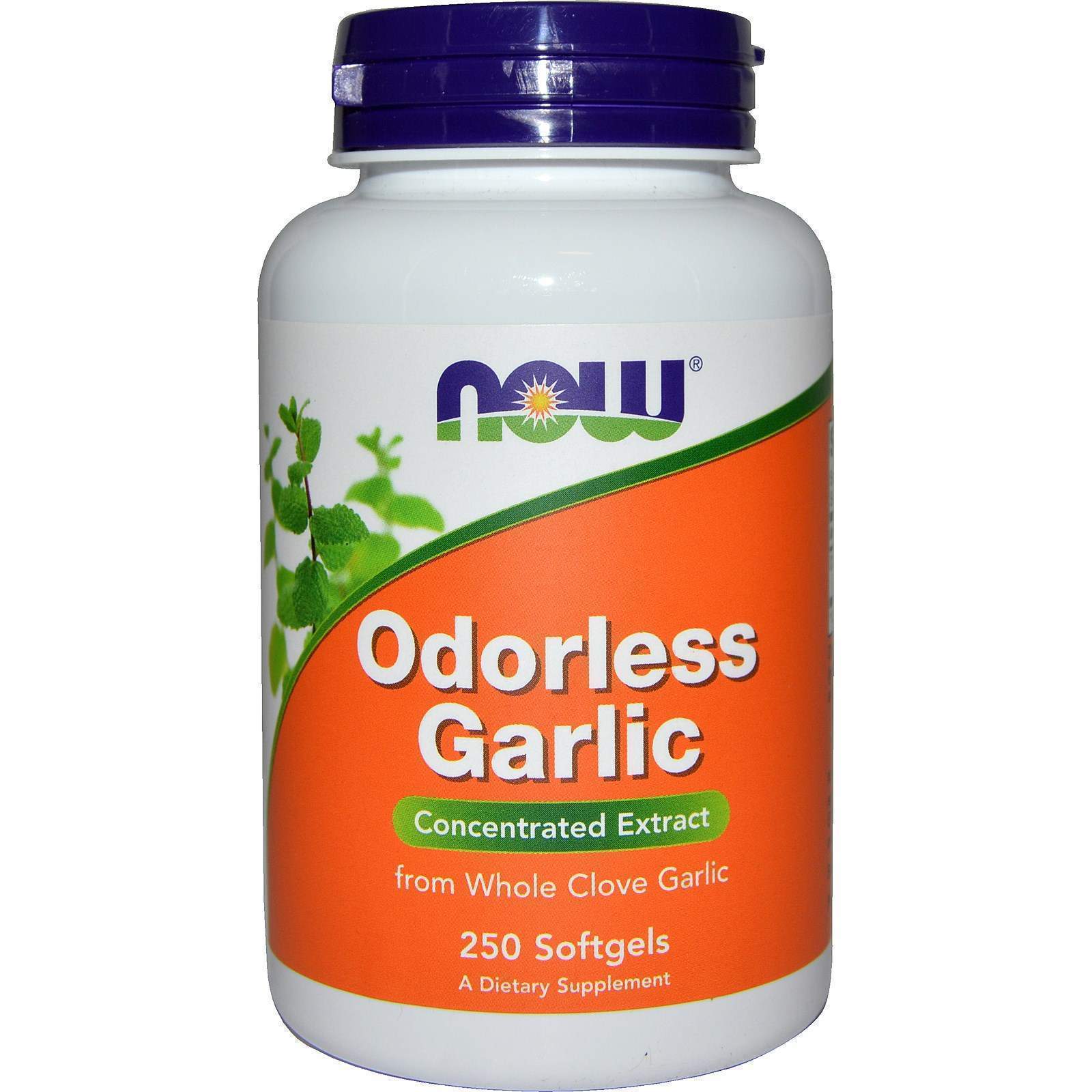 Часник Now Foods концентрований екстракт Odorless Garlic, 250 гелевих капсул (NOW-01808)