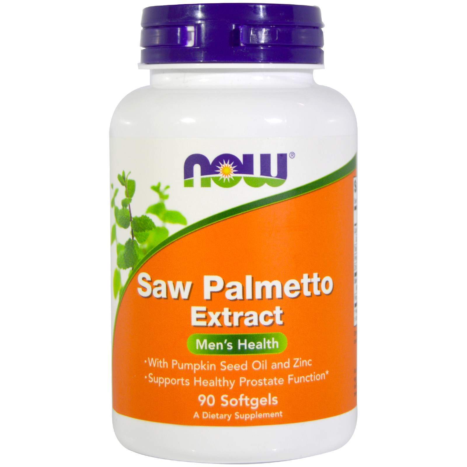 Со Пальметто Now Foods з маслом насіння гарбуза і цинком Saw Palmetto чоловіче здоров'я екстракт 160 мг, 90 гелевих капсул (NOW-04734)