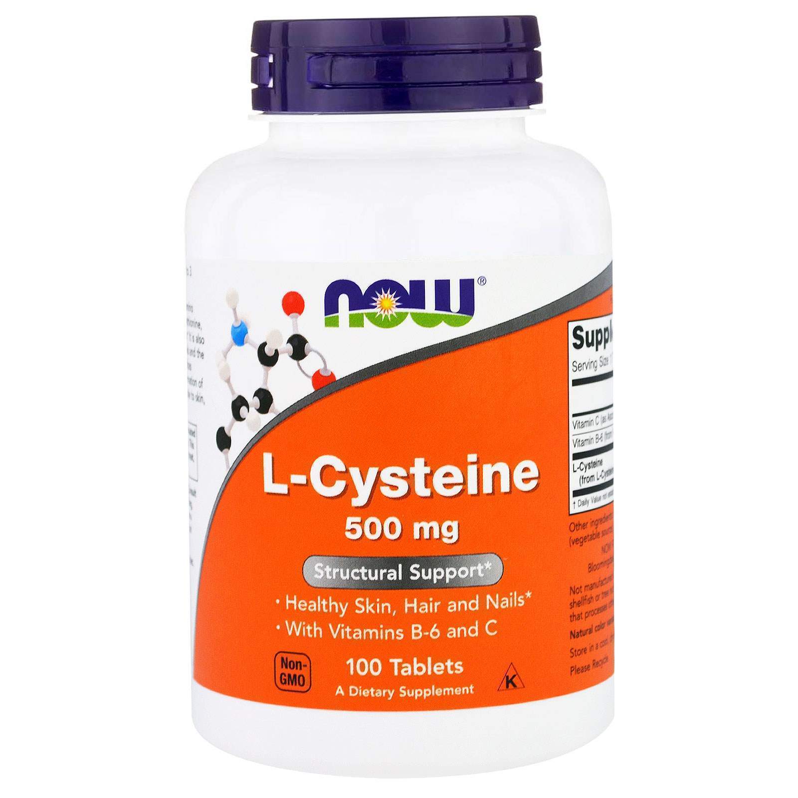 Цистеїн Now Foods L-Cysteine 500 мг, 100 таблеток (NOW-00077)