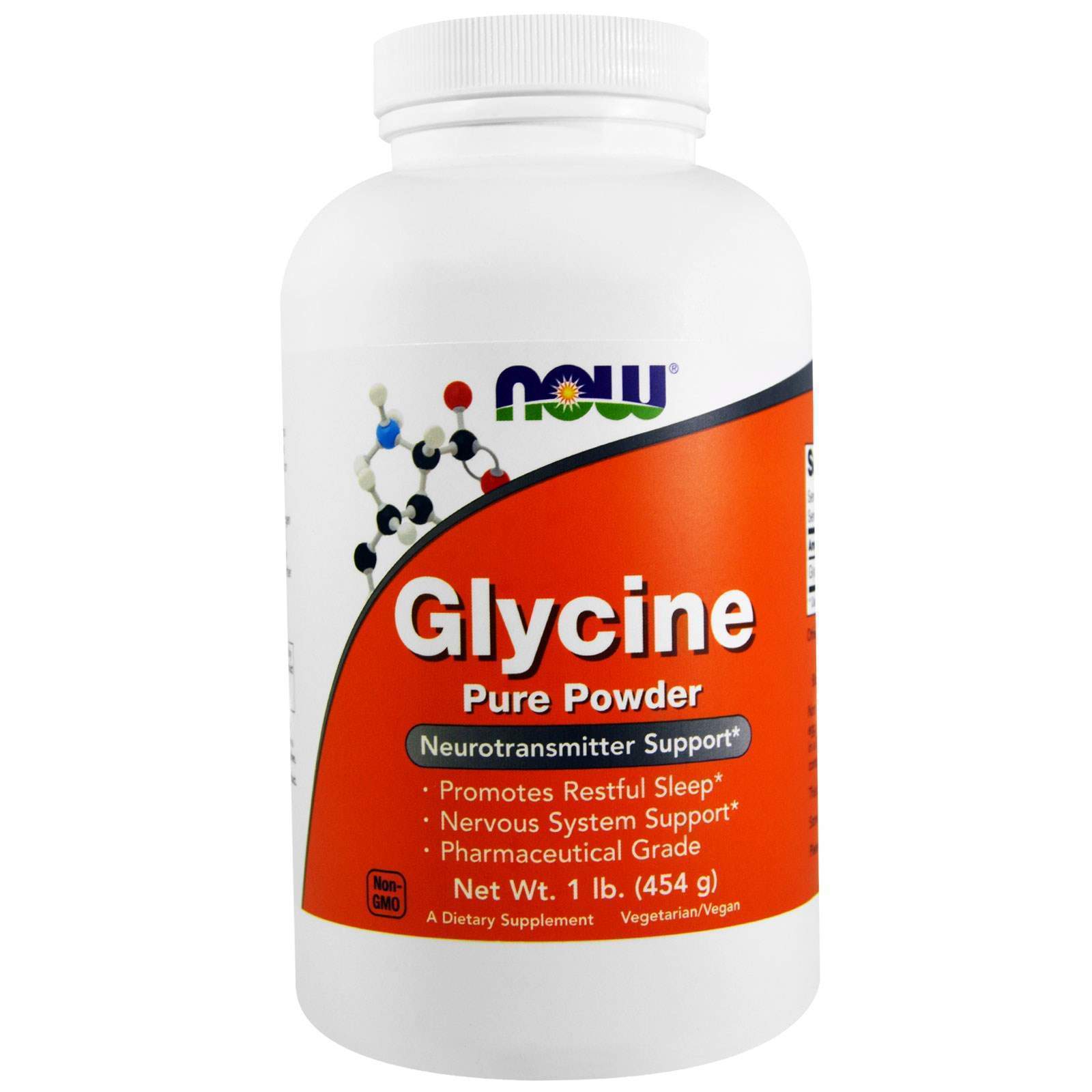 Гліцин Now Foods Glycine чистий порошок, 454 грами (NOW-00225)