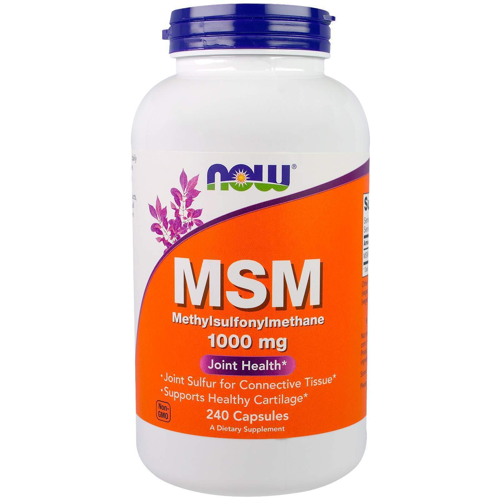 МСМ Now Foods Метилсульфонілметан MSM 1000 мг, 240 вегетаріанських капсул (NOW-02121)