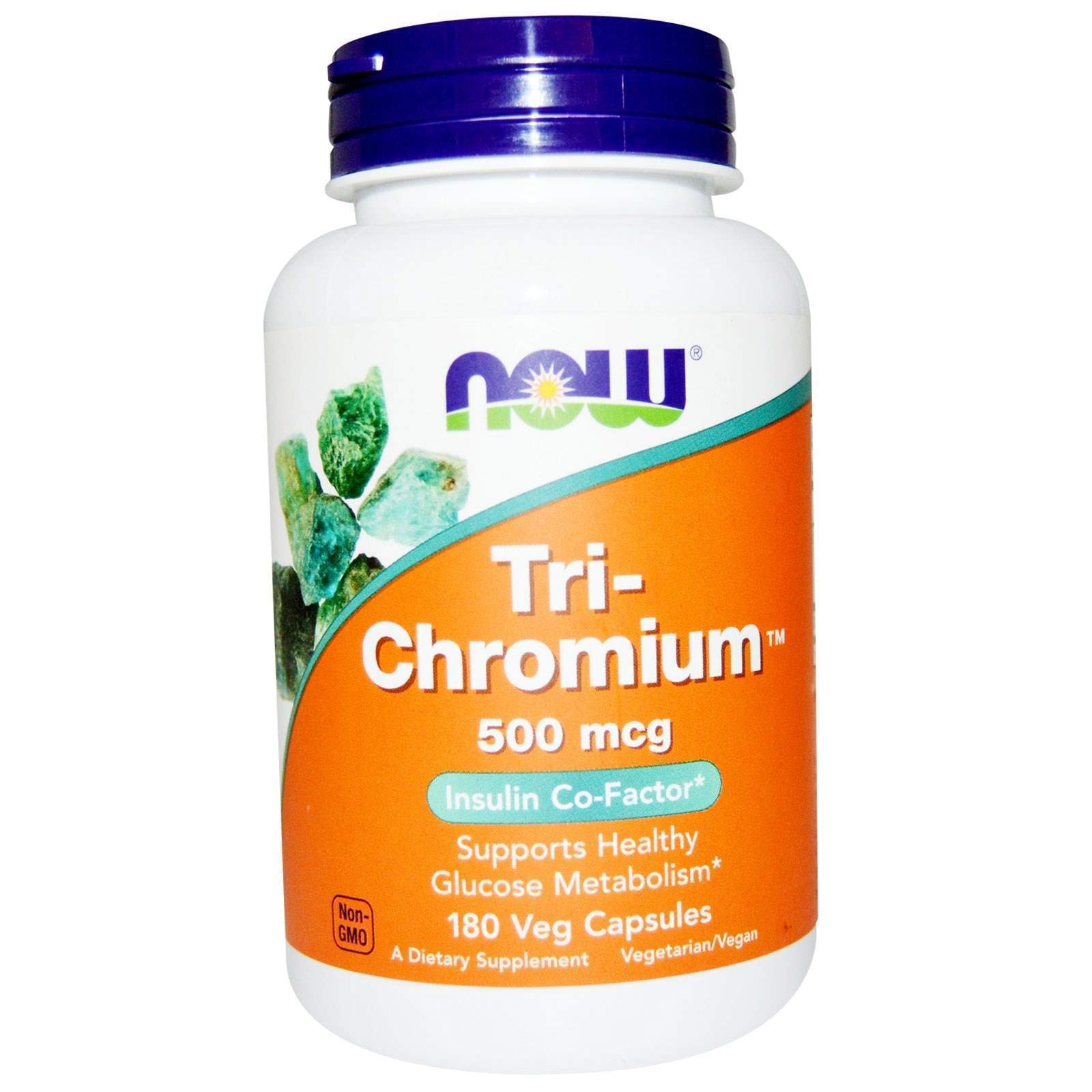 Хром Now Foods Tri-Chromium 500 мкг, 180 вегетаріанських капсул (NOW-01426)