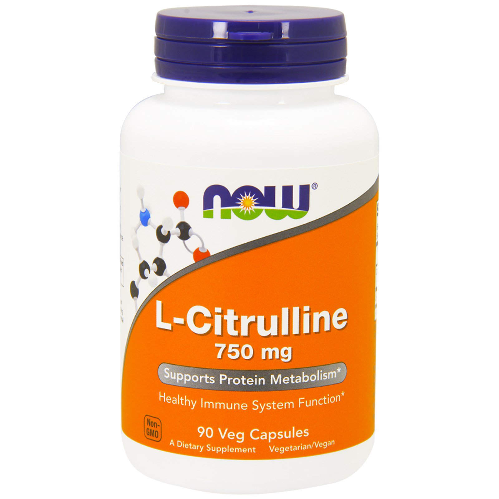 Цитрулін Now Foods L-Citrulline 750 мг, 90 вегетаріанських капсул (NOW-00083)