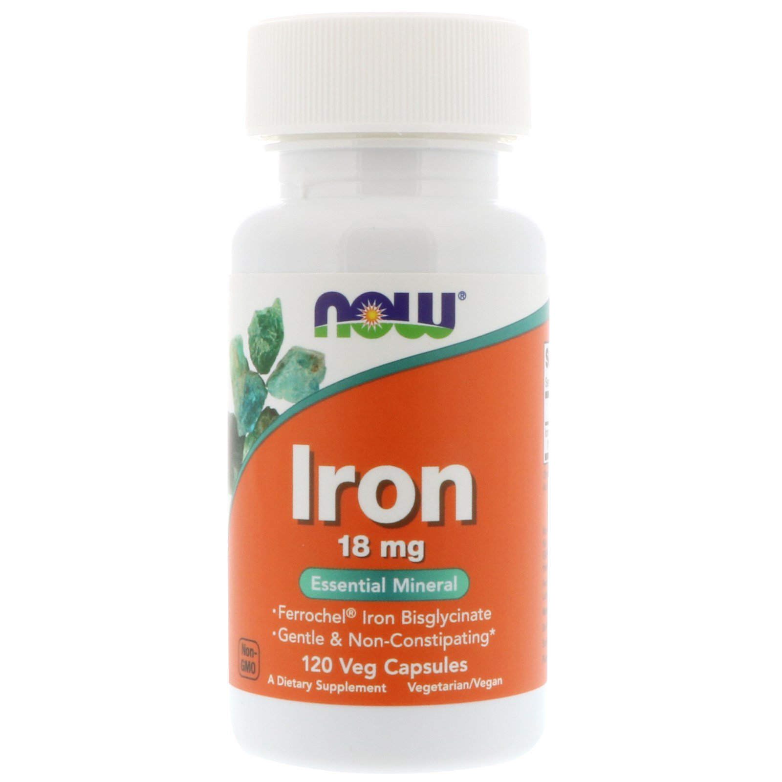Залізо Now Foods Iron 18 мг, 120 вегетаріанських капсул (NOW-01443)