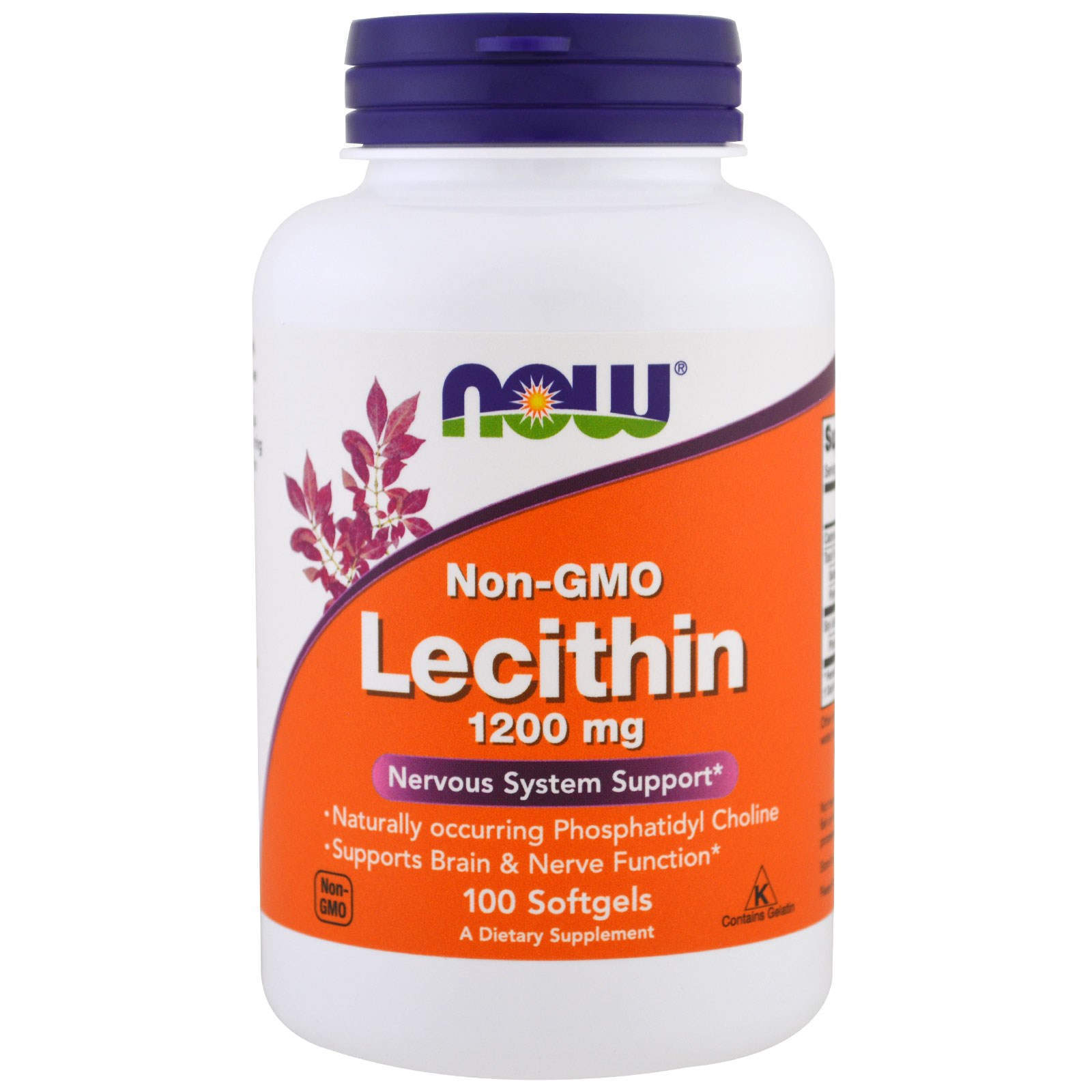 Лецитин Now Foods Lecithin 1200 мг, 100 гелевих капсул (NOW-02210)