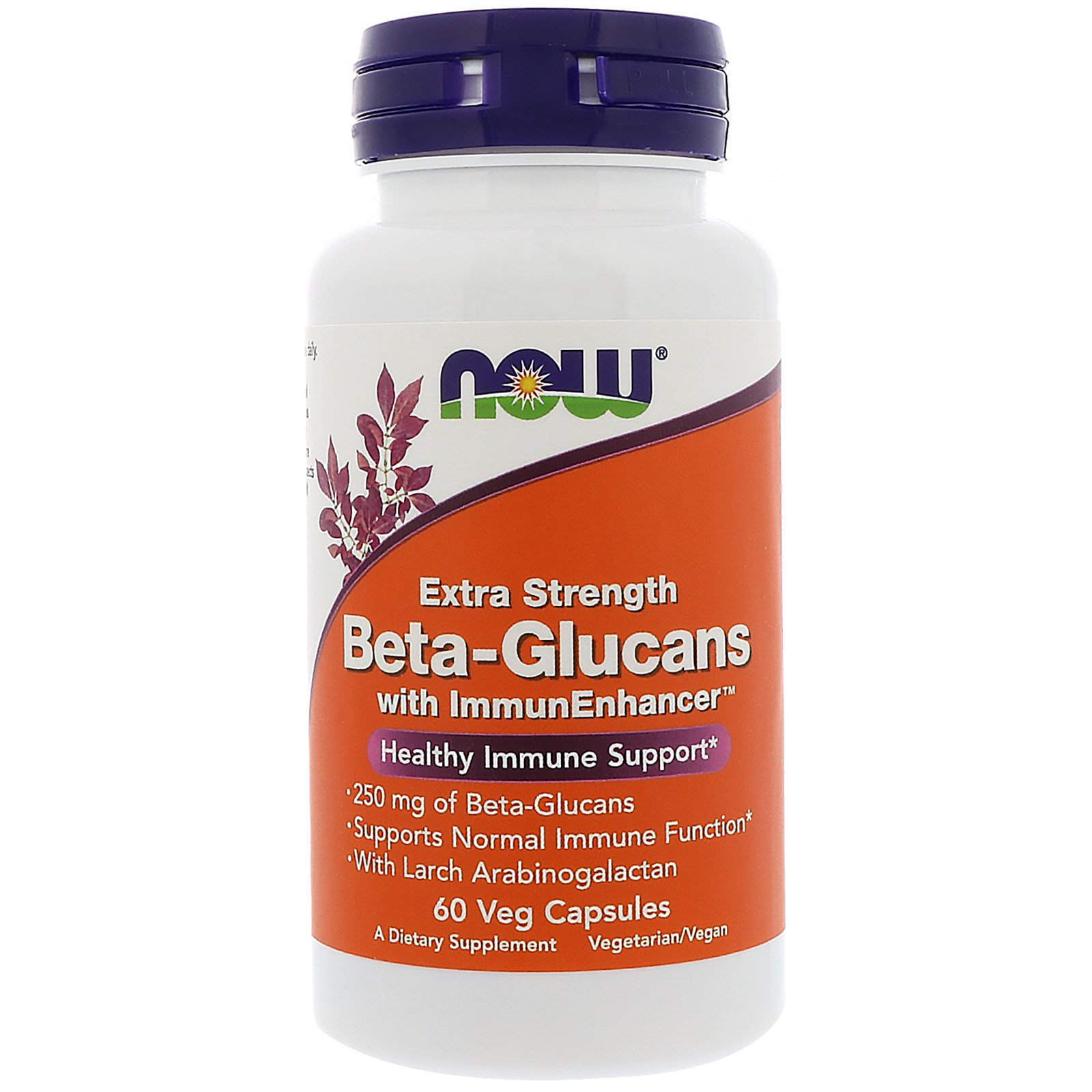 Бета-глюкани Now Foods Beta-Glucans для імунітету додаткова сила 250 мг, 60 вегетаріанських капсул (NOW-03033)