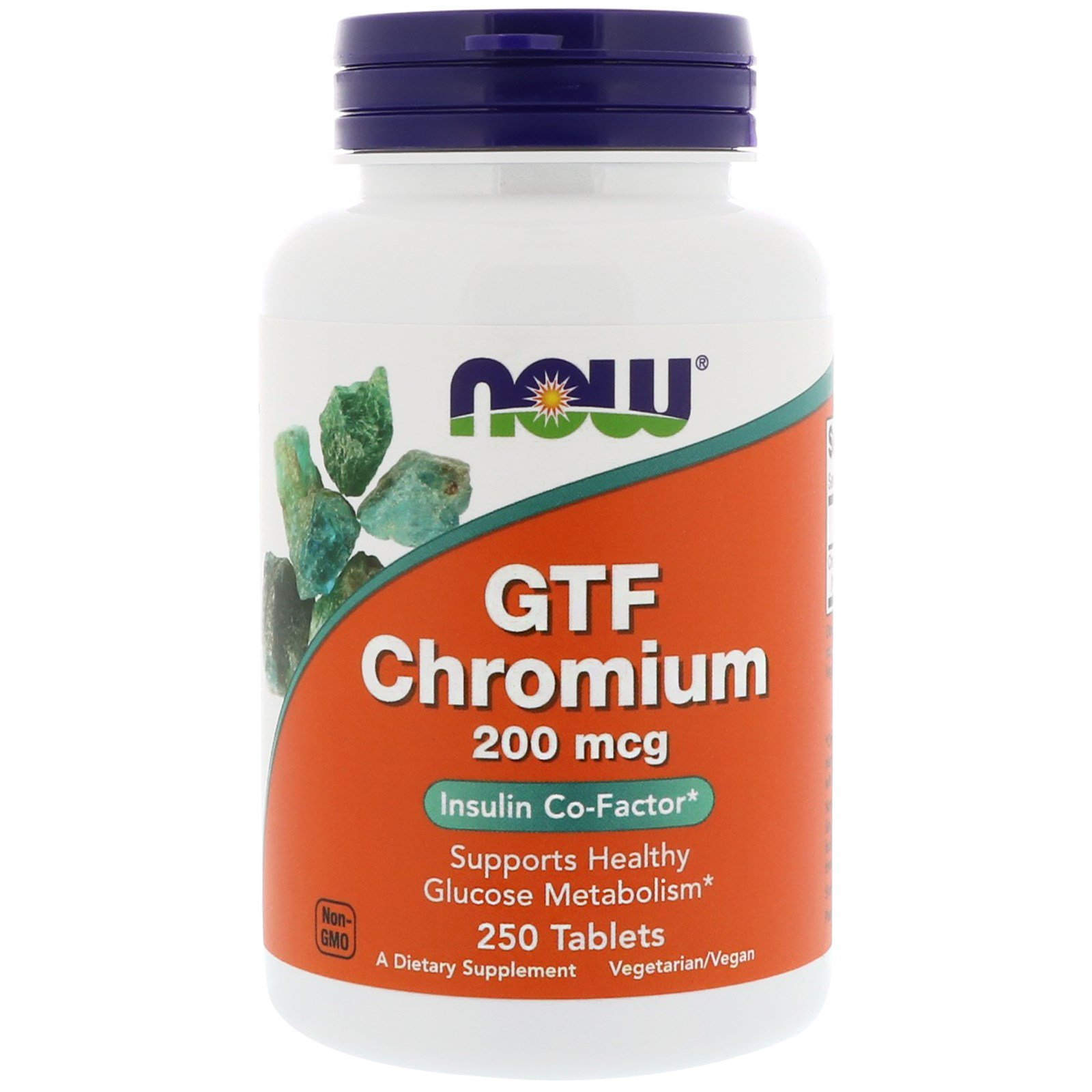 Хром Now Foods GTF Chromium 200 мкг, 250 таблеток (NOW-01432)