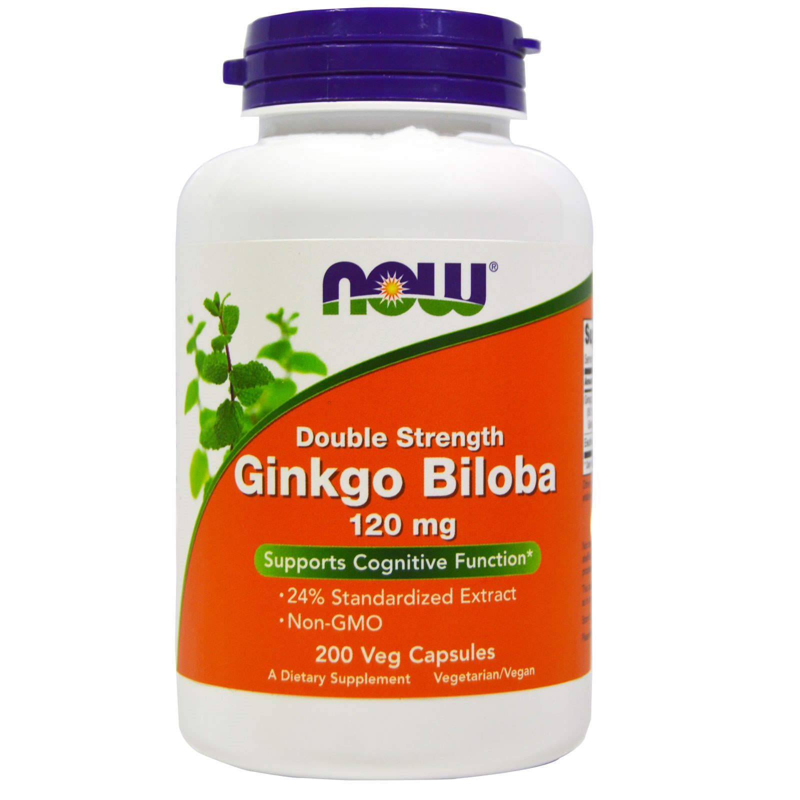 Гінкго білоба Now Foods Ginkgo Biloba подвійна сила 120 мг, 200 вегетаріанських капсул (NOW-04681)