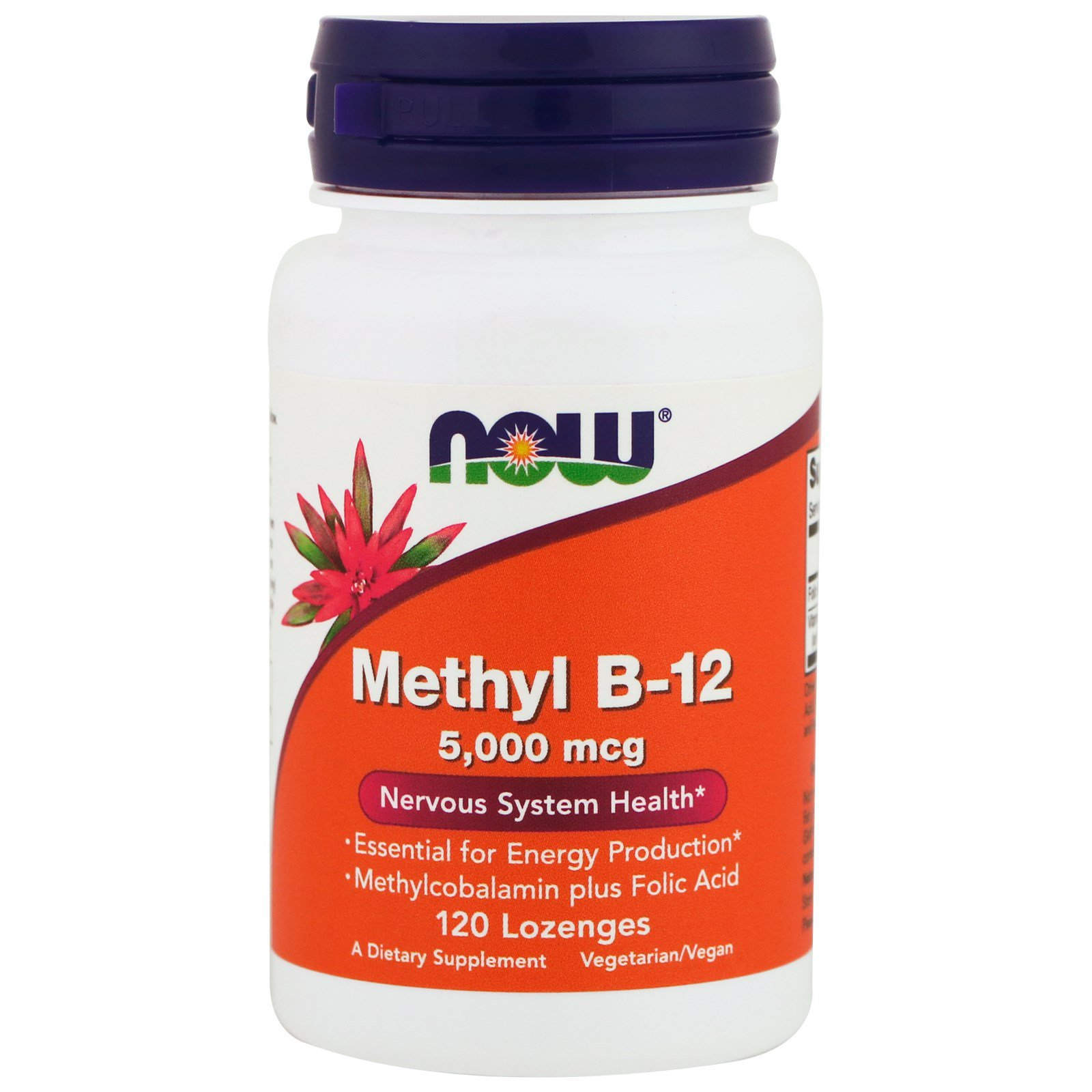 Вітамін В12 Now Foods Methyl B-12 метил 5000 мкг, 120 льодяників (NOW-00493)