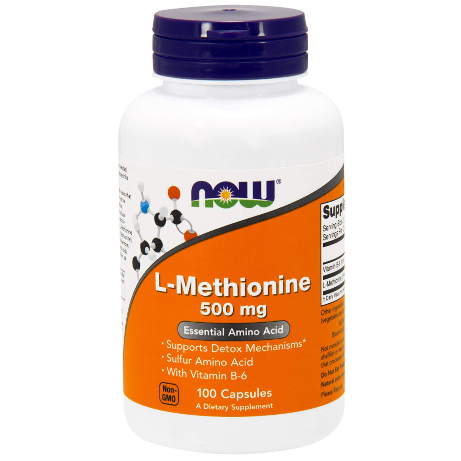 Метіонін Now Foods L-Methionine 500 мг, 100 капсул (NOW-00117)