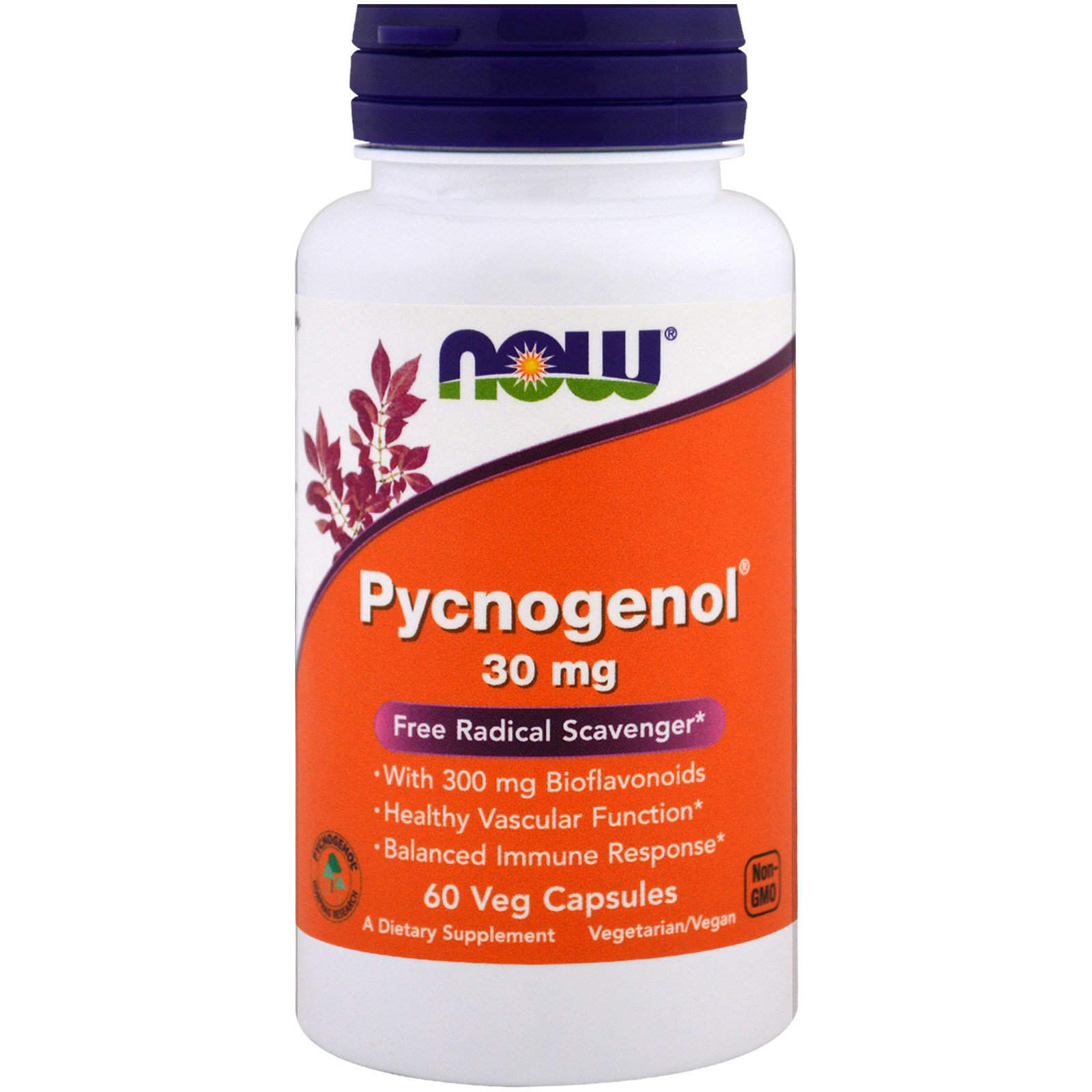 Пікногенол Now Foods Pycnogenol 30 мг, 60 вегетаріанських капсул (NOW-03264)
