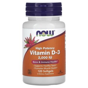 Вітамін Д-3 Now Foods Vitamin D-3 високоефективний 50 мкг (2000 МО), 120 гелевих капсул (NOW-00367)