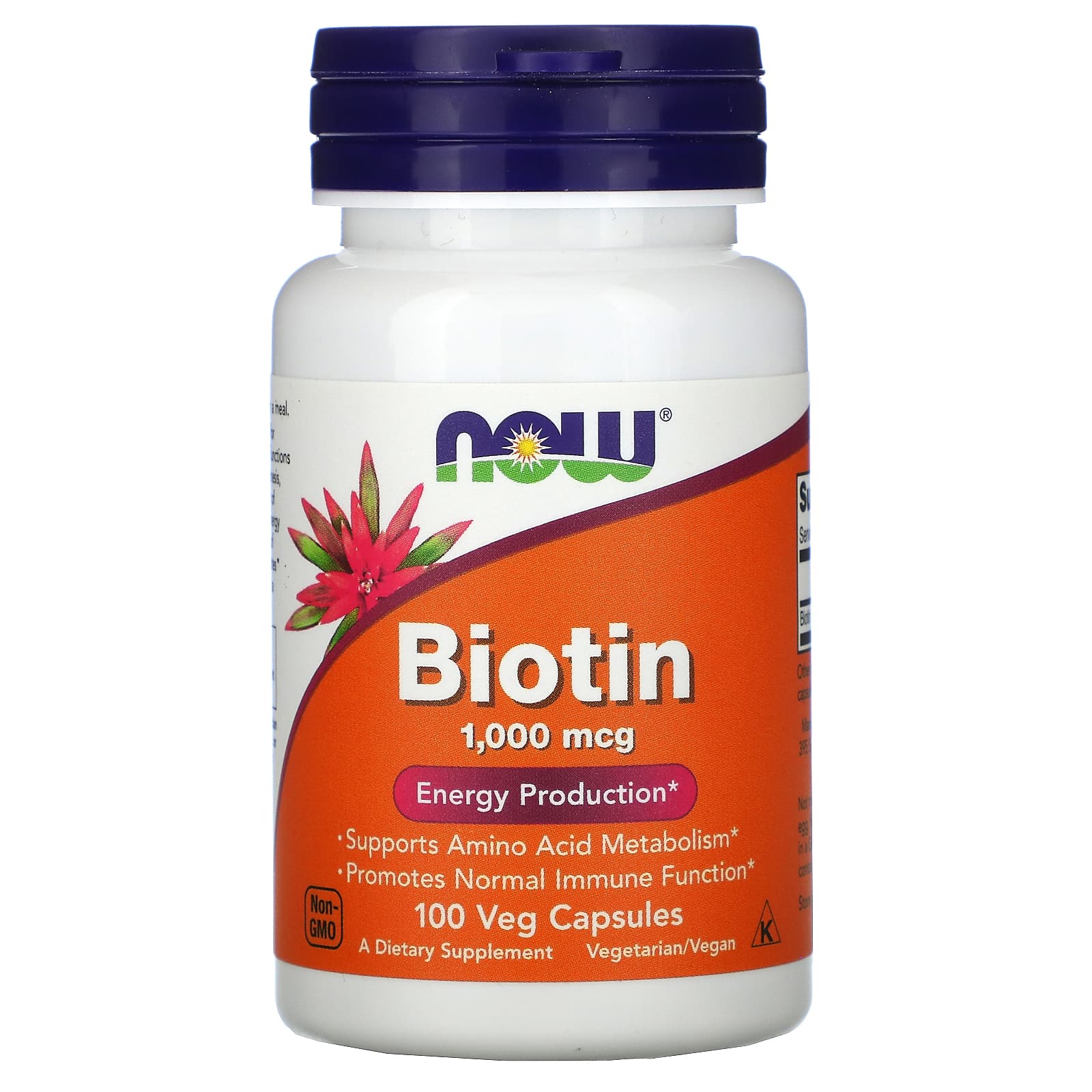 Біотин Now Foods Biotin 1000 мкг, 100 вегетаріанських капсул (NOW-00469)