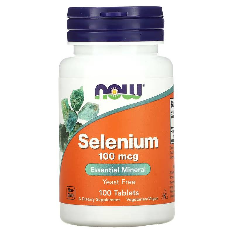 Селен Now Foods Selenium без дріжджів 100 мкг, 100 таблеток (NOW-01480)