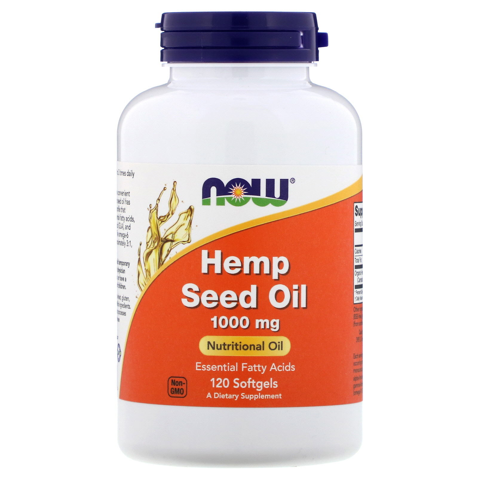 Олія насіння конопель Now Foods Hemp Seed Oil 1000 мг, 120 гелевих капсул (NOW-01799)