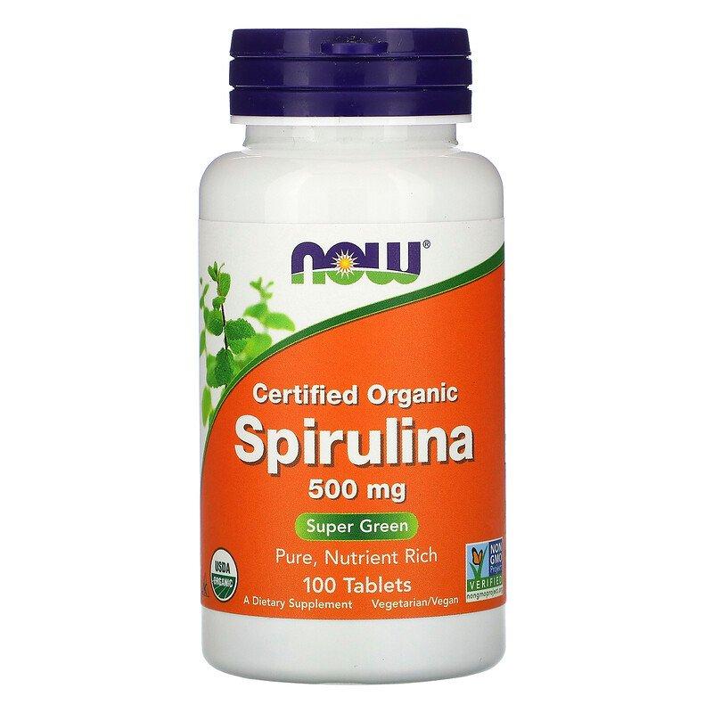 Спіруліна Now Foods Spirulina сертифікована органічна 500 мг, 100 таблеток (NOW-02696)