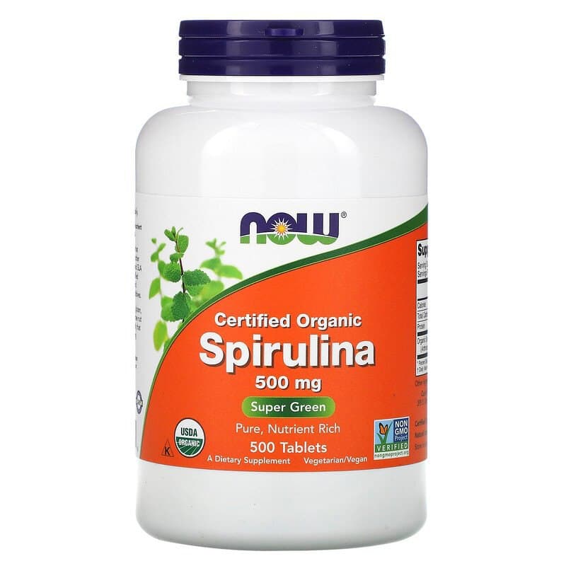 Спіруліна Now Foods Spirulina сертифікована органічна 500 мг, 500 таблеток (NOW-02700)