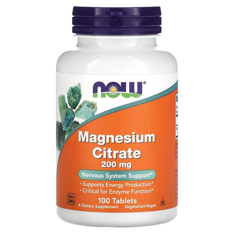 Магній цитрат Now Foods Magnesium Citrate 200 мг, 100 таблеток (NOW-01290)