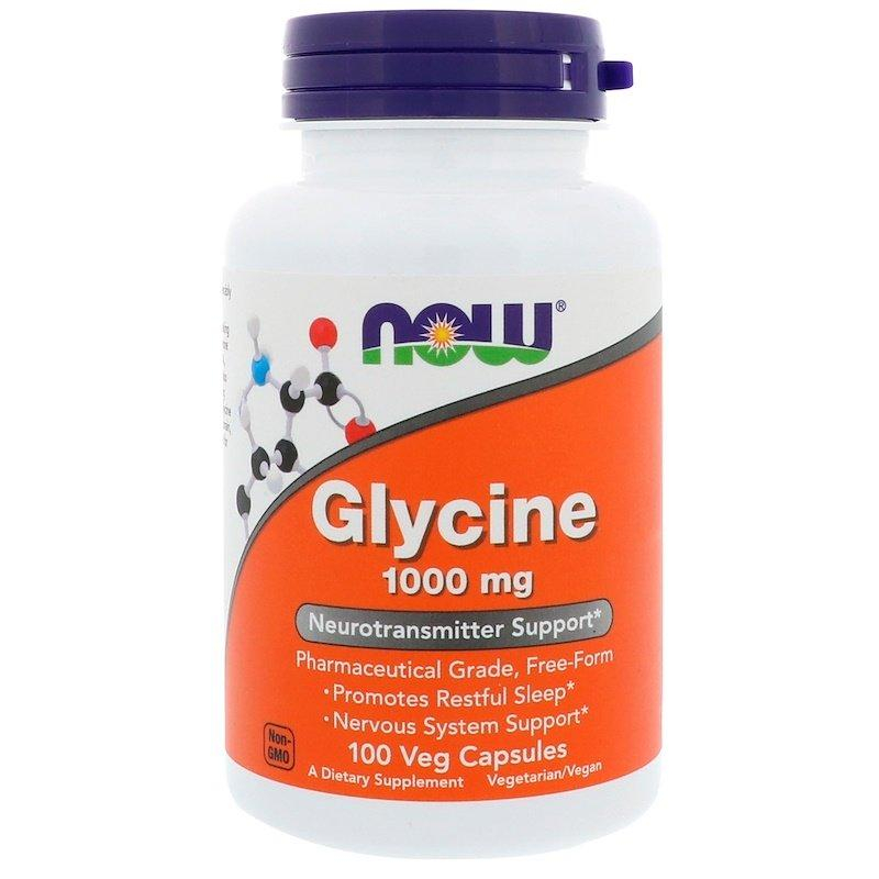 Гліцин Now Foods Glycine 1000 мг, 100 вегетаріанських капсул (NOW-00107)