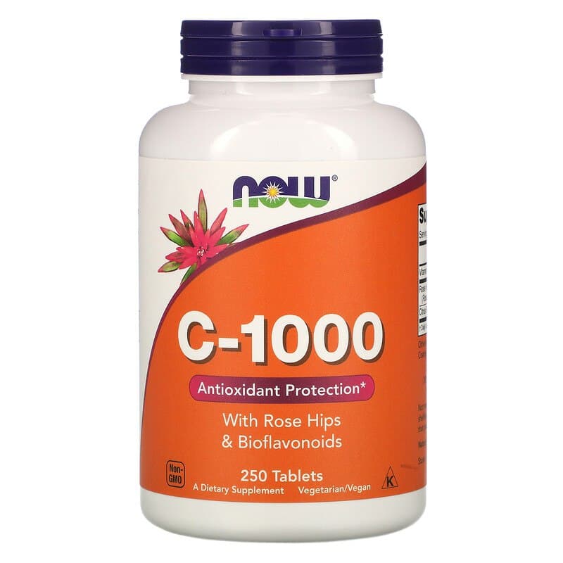 Вітамін С-1000 Now Foods C-1000 з шипшиною та біофлавоноїдами, 250 таблеток (NOW-00687)