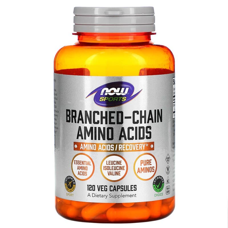 BCAA амінокислоти Now Foods з розгалуженим ланцюгом Amino Acids Sports, 120 капсул (NOW-00053)