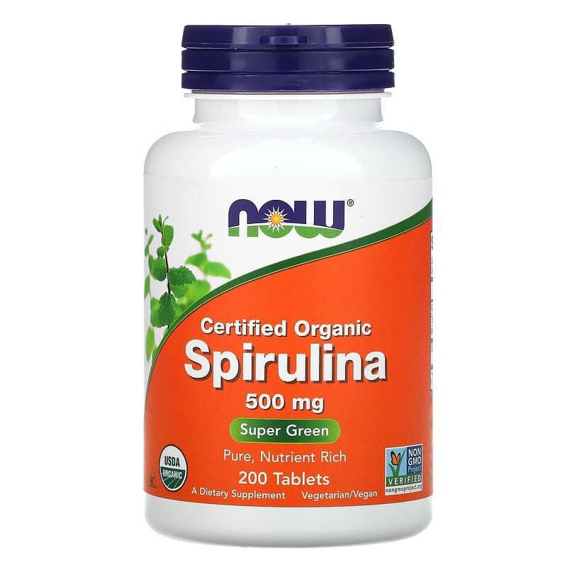 Спіруліна Now Foods Spirulina сертифікована органічна 500 мг, 200 таблеток (NOW-02698)