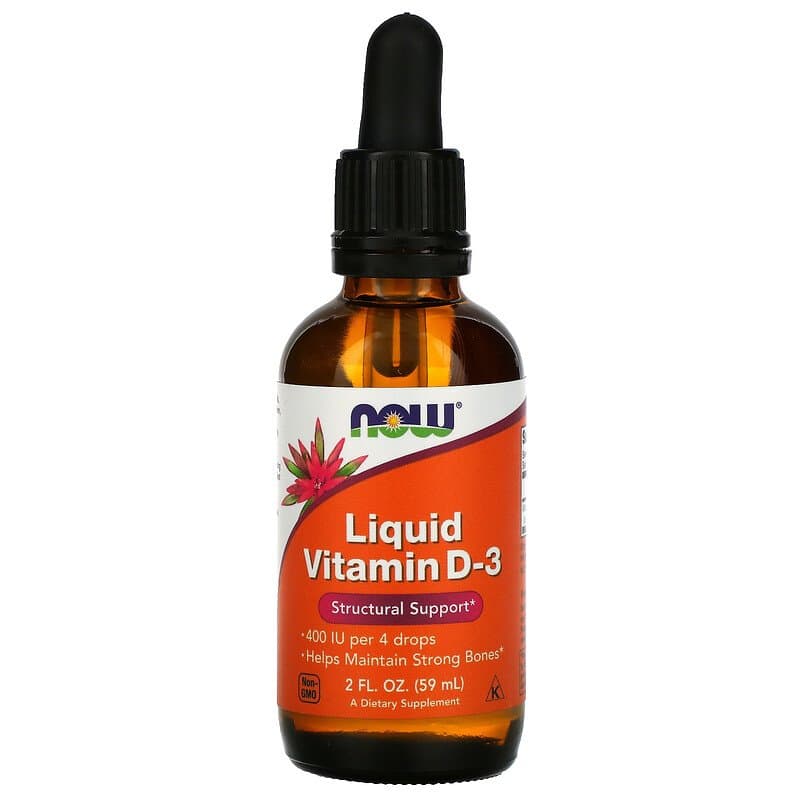 Вітамін Д3 Now Foods Liquid Vitamin D-3 рідкий 10 мкг (400 МО), 59 мл (NOW-00370)
