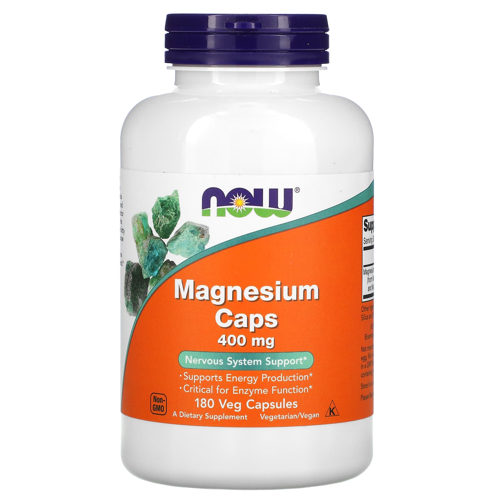 Магній Now Foods Magnesium Caps 400 мг, 180 вегетаріанських капсул (NOW-01283)