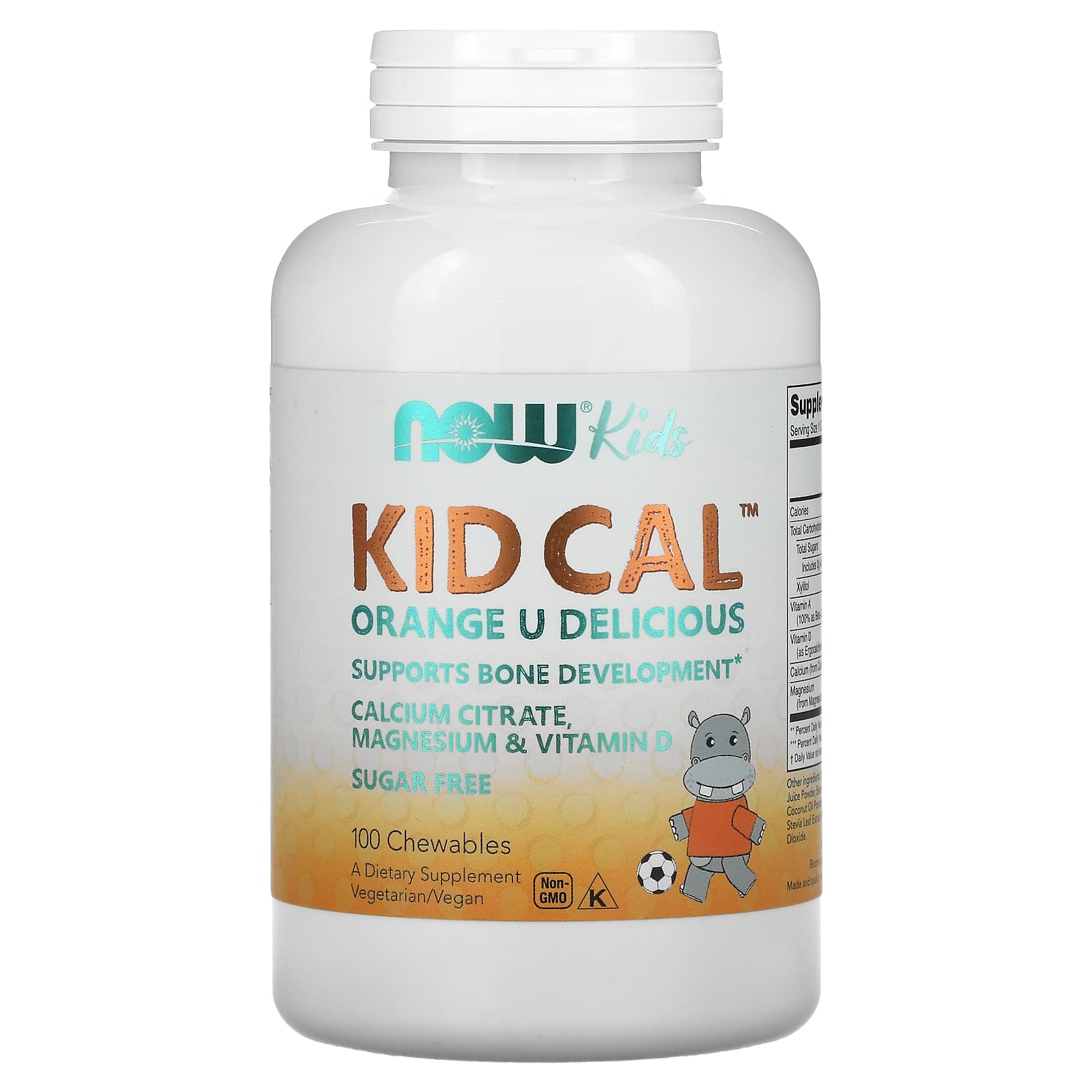 Кальцій для дітей Now Foods Kid Cal підтримка розвитку кісток, 100 жувальних таблеток (NOW-01233)