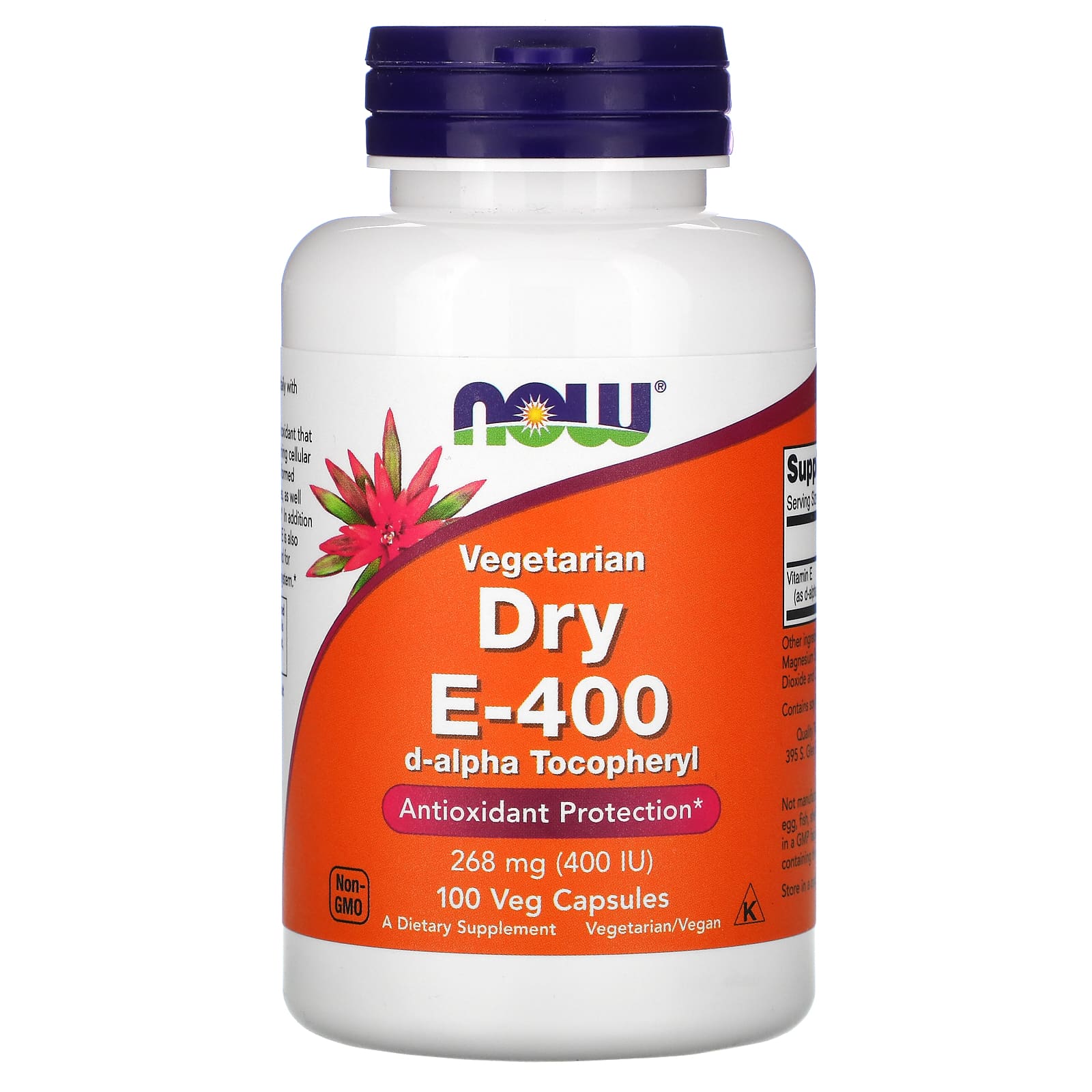 Вітамін Е сухий Now Foods Vegetarian Dry E-400 268 мг (400 МО), 100 вегетаріанських капсул (NOW-00850)